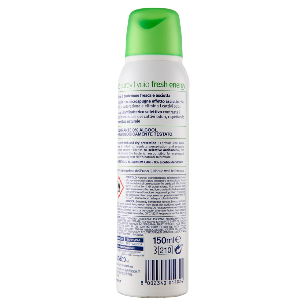 Lycia fresh energy aloe & bergamotto deo spray 150 ml